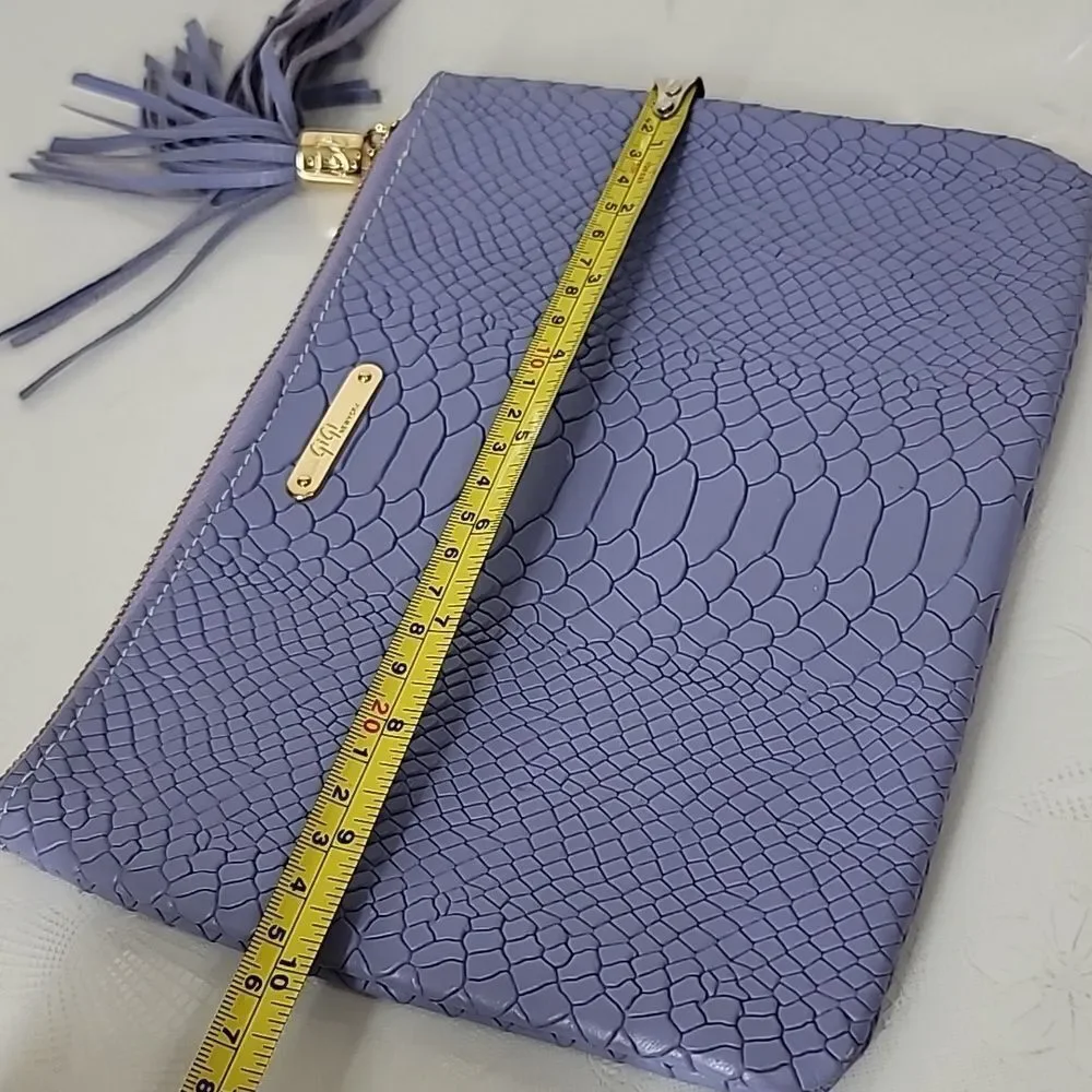 Gigi NewYork Embossed Lavender Clutch